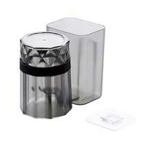 크리스탈 칫솔 정리함 + 컵걸이 세트, 그레이, 1세트