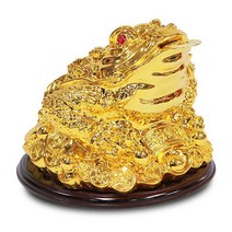 황금돈더미 재물을부르는 회전형 삼족두꺼비 [골드] SJC-223 풍수에 좋은 장식소품