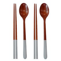 아카시아 옻칠 파스텔수저 2p 세트 그레이, 1세트, 수저2p + 젓가락 2p