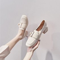 콩 여성용 러블리 굽 로퍼