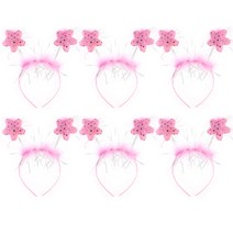 리빙다 스프링 별 머리띠, 핑크, 6개