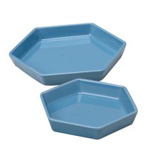 메종오브제 블랙포레스트 육각접시 리버블루, 1세트, 접시 중 + 소