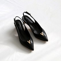 단골언니 여성용 V장식 트렌디 슬링백힐 리안 5cm
