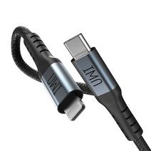 아이엠듀 MFi PD USB C to 라이트닝 8핀 아이폰 고속충전 케이블 2000mm, 블랙, 1개