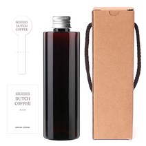 AC250 갈색 페트병 250ml + 알루미늄캡 + 심플영문더치커피S 라벨 2종 + 박스 세트, 20세트
