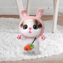 젊은이마켓 DIY 냥이 니들 펠트 세트, 1세트, 토끼
