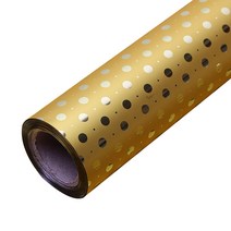 포포팬시 작은도트 비닐 롤 포장지 중 37.5cm x 20m, 골드, 1개