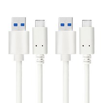 다감컴퍼니 C타입 퀵차지 USB3.0 고속 충전 케이블 1m, 화이트, 2개