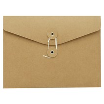 도나앤데코 로그 아일렛 종이봉투 가로형 크라프트 L, 31 x 23.4 cm, 10개