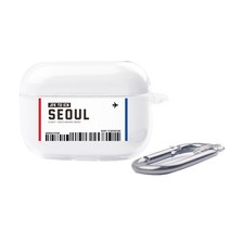 크리츠 에어플레인 티켓 시리즈 에어팟 프로 케이스 + 카라비너, Seoul