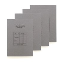 퍼니메이드 헬로 아이엠 A5 먼슬리 다이어리 노트 4p, 혼합색상