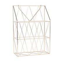 더플로우컴퍼니 북유럽 엔틱 벽걸이 철제 잡지 보관함 골드, 1개