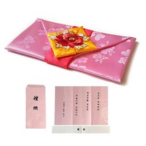 모란 예단보 + 예단 봉투, 분홍, 1세트