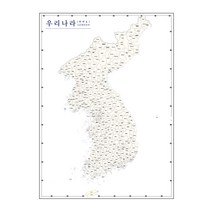 지도닷컴 시군행정경계표기 코팅형 우리나라백지도 78 x 110 cm, 1개