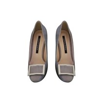 사뿐 에리안 스웨이드 스퀘어 펌프스힐 9cm