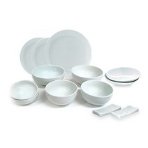 광주요 백자 수라인 실속 2인 홈 한식기 세트 13p, 청백색, 볼 2종 x 2p + 찬기 2p + 원형접시 5p + 수저받침 2p