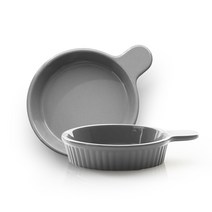 프렐류드 크리미 핸디 원접시, 2개, 접시 그레이2p, 그레이