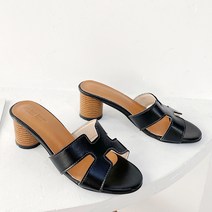 라블 여성용 H 스트랩 힐슬리퍼 7cm