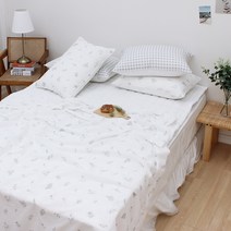 슈에뜨룸 퓨어썸머 뱀부 시어서커 여름 홑이불 + 패드 세트