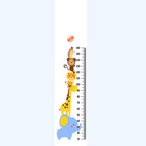 유니크 만능스티커 키재기 포인트벽지, 동물농장4 코끼리