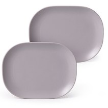 보울보울 레트로라인 오발 플레이트 L, 애쉬그레이, 2개