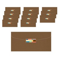 아이비스 가로형 모시종이 축하봉투 11481 2p + 스티커 2p 세트, 밤색, 12세트