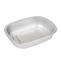 더담다 일회용 알루미늄 타원 도시락용기 + 뚜껑, 1개입, 50개