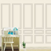 유니크 만능뮤럴 포인트벽지 6p, 쵸크워시 아이보리