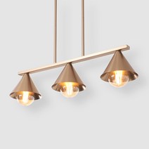 휴빛조명 라첼 3등 펜던트조명, 브론즈