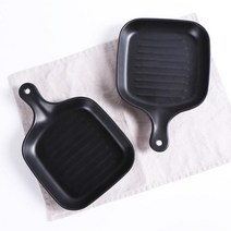 칠린 멜라민웨어 사각 후라이팬 접시세트 블랙, 1세트, 접시 2p