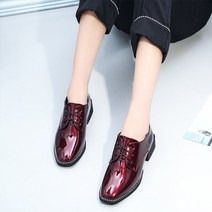 JCP 여성용 레이스업 에나멜 옥스포드화