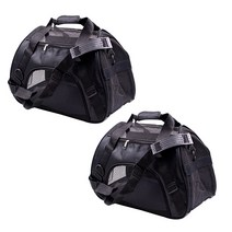 블럭마트 반려동물 접이식 크로스백 2p, 블랙