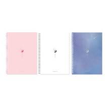 모모팝 그리드 달달 필기노트 3p 세트, 은하수, 핑크, 화이트(B5), 1세트