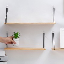 펀타스틱 클래식 원목 선반 + 후크 3p 세트, 오크