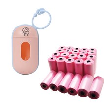 멍냥 반려동물 티슈형 배변 케이스 + 봉투 500p + 랜덤발송 15p, 케이스(핑크), 봉투(핑크), 515매, 1세트