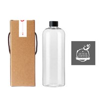 공병 AT1000 투명 1000ml + 캡 검정 + 박스 + 스티커 5 세트, 1세트