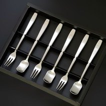 테이블아트 제니스 티스푼 티포크 + 케이스 세트, 1세트, 티스푼 3p + 티포크 3p