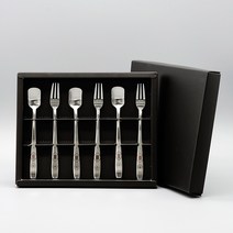 테이블아트 거북이 티스푼 티포크 + 케이스 세트, 1세트, 티스푼 3p + 티포크 3p