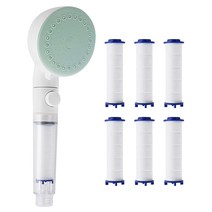 네이쳐리빙 물쎈 블라썸 3기능 정수필터 샤워기 민트 + 필터 6p, 1세트