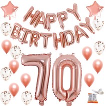 파티쇼 컨페티 홈파티칠순 생일풍선세트, 로즈골드, 1세트