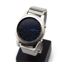 갤럭시 프론티어/기어S3/워치3 22mm 클래식 밴드 스트랩 GS3M13 (45/46mm 호환 가능) + 바내봉 2p + 교체용 툴, 마그네틱실버, 1세트