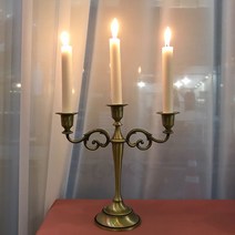 옆동네몰 빈티지 앤틱 촛대 3구, 브론즈
