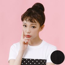 픽앤웨어 당고 올림머리 부분 가발, 내츄럴 블랙, 1개
