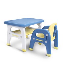 베이블퓨어리 프리미엄 스마트 유아 책상   의자 세트, 쥬라기(옐로우   블루)
