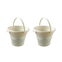라별 다용도 차량용 접이물통 2p, 베이지, 5L