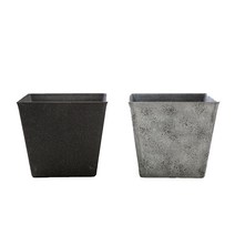 러버플랜터08 FRP화분 2p, BLACK WASH, CONCRETE