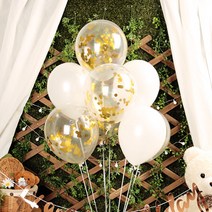 펄 혼합 메탈릭 컨페티 풍선세트, 골드, 1세트