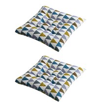 윰스 프린팅 린넨 사각 방석 트라이앵글 45cmX45cm 2개