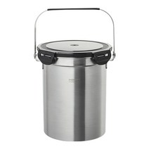 한샘 냄새가 안나는 스텐 음식물 쓰레기통 3L, 블랙