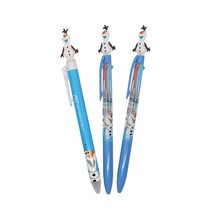 디즈니 겨울왕국 올라프 마스코트 볼펜 D타입 흑색 0.5mm + 3색 0.5mm 2p, 혼합색상, 1세트